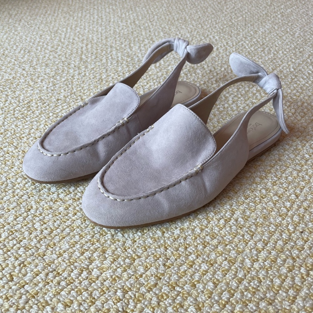 Botkier suede open back slip-on loafers/flats